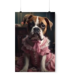 Boxer Dog Rococo Poster (v2)