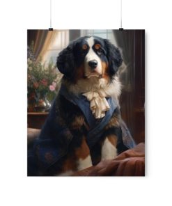 Bernese Mountain Dog Rococo Poster