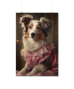Australian Shepherd Dog Rococo Poster (v2)