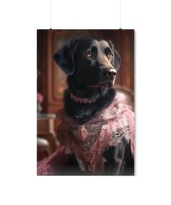 Black Lab Dog Rococo Poster