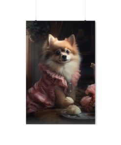 Pomeranian Dog Rococo Poster (v2)