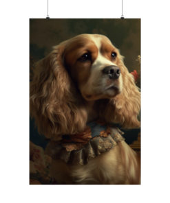 Spaniel Dog Rococo Poster (v2)