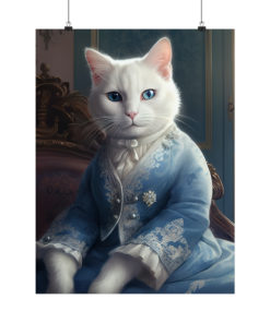 White Cat Rococo Poster (v2)