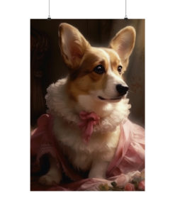 Corgi Dog Rococo Poster (v2)