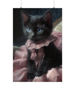 Black Cat Rococo Poster