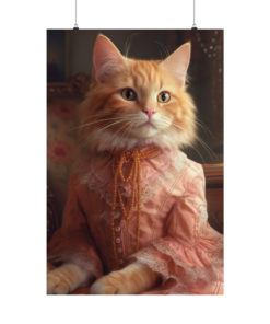Orange Cat Rococo Poster