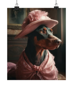Doberman Pinscher Dog Rococo Poster (v2)