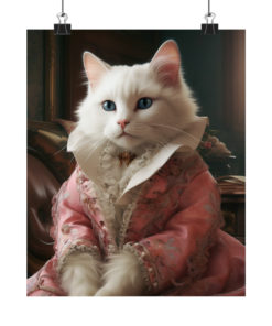 White Cat Rococo Poster
