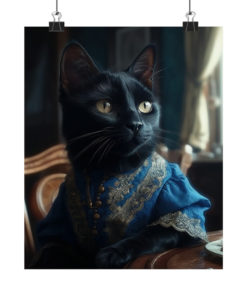 Black Cat Rococo Poster (v2)