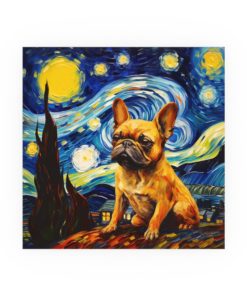 Tan French Bulldog Starry Night
