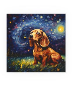 Brown Dachshund Starry Night