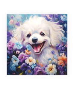 White Poodle Bark & Bloom