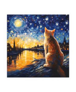 Orange Cat Starry Night